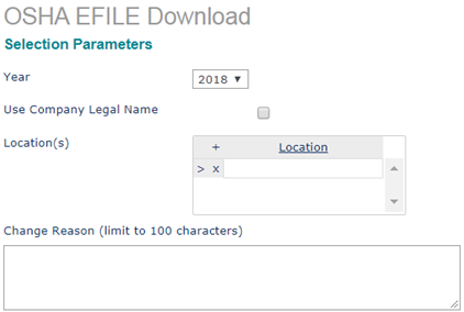 The OSHA 300A File Download form.